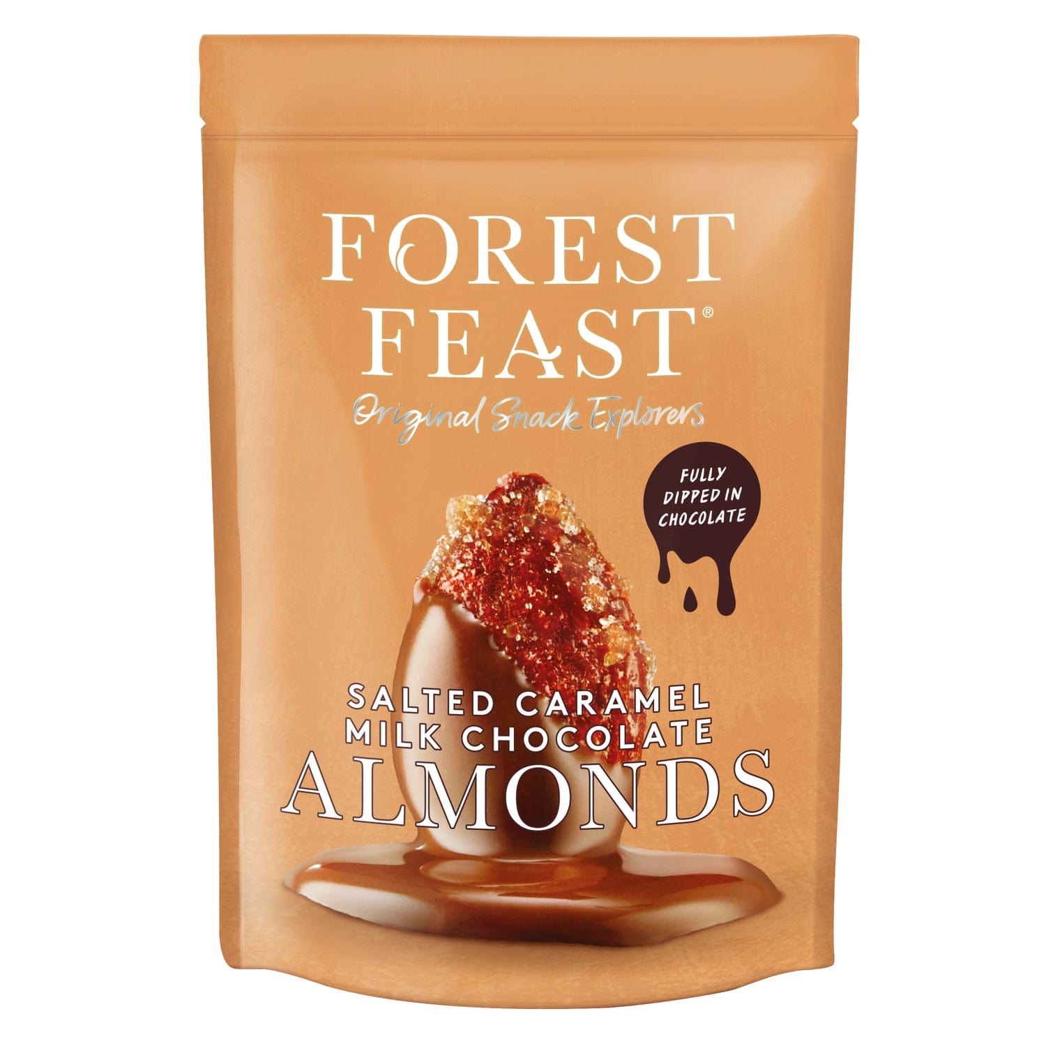 Jag Couture London - New York Forest Feast salted caramel milk chocolate covered almonds in pouch