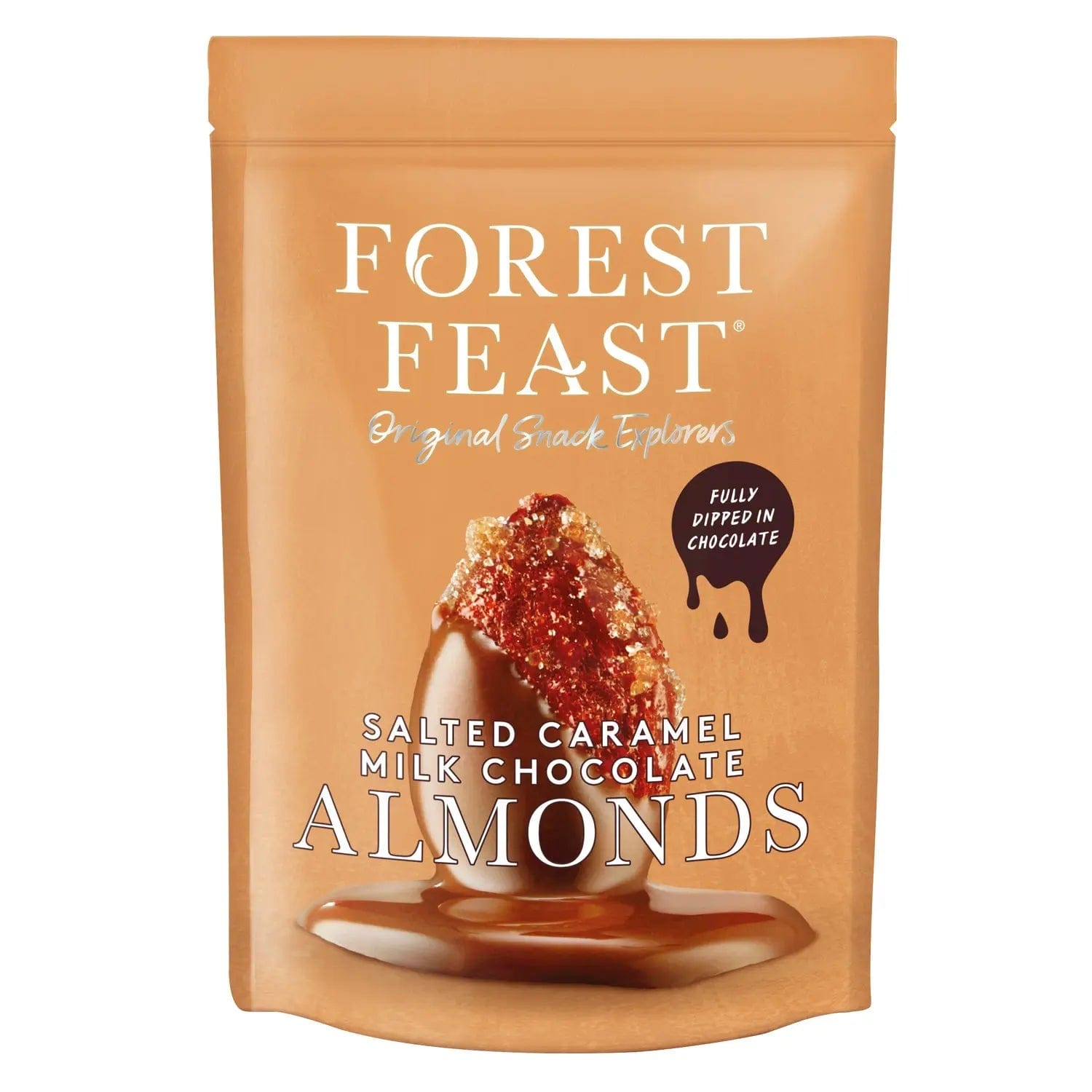 Jag Couture London - New York Forest Feast salted caramel milk chocolate covered almonds in pouch