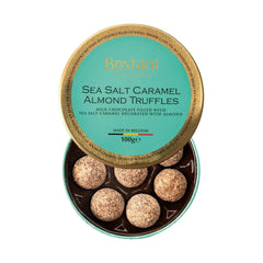 Jag Couture London - New York Gift tin of sea salt caramel almond milk chocolate truffles rolled in almond flavour powder - 11 x 3.6cm