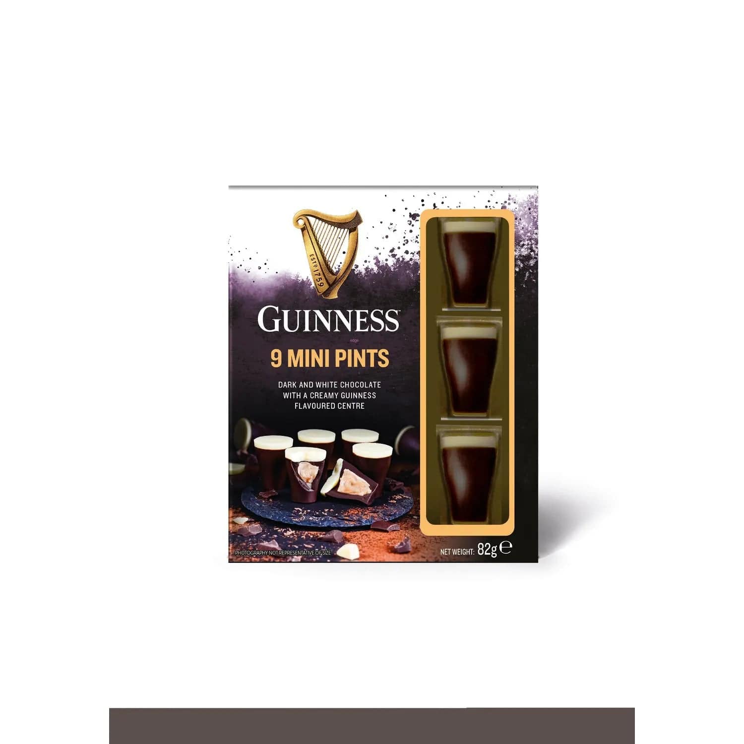 Jag Couture London - New York Guinness milk and white chocolate mini pints in acetate carton - 9 pieces