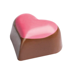 Jag Couture London - New York Heart - praline hazelnut cream in milk chocolate with pink dot 13g