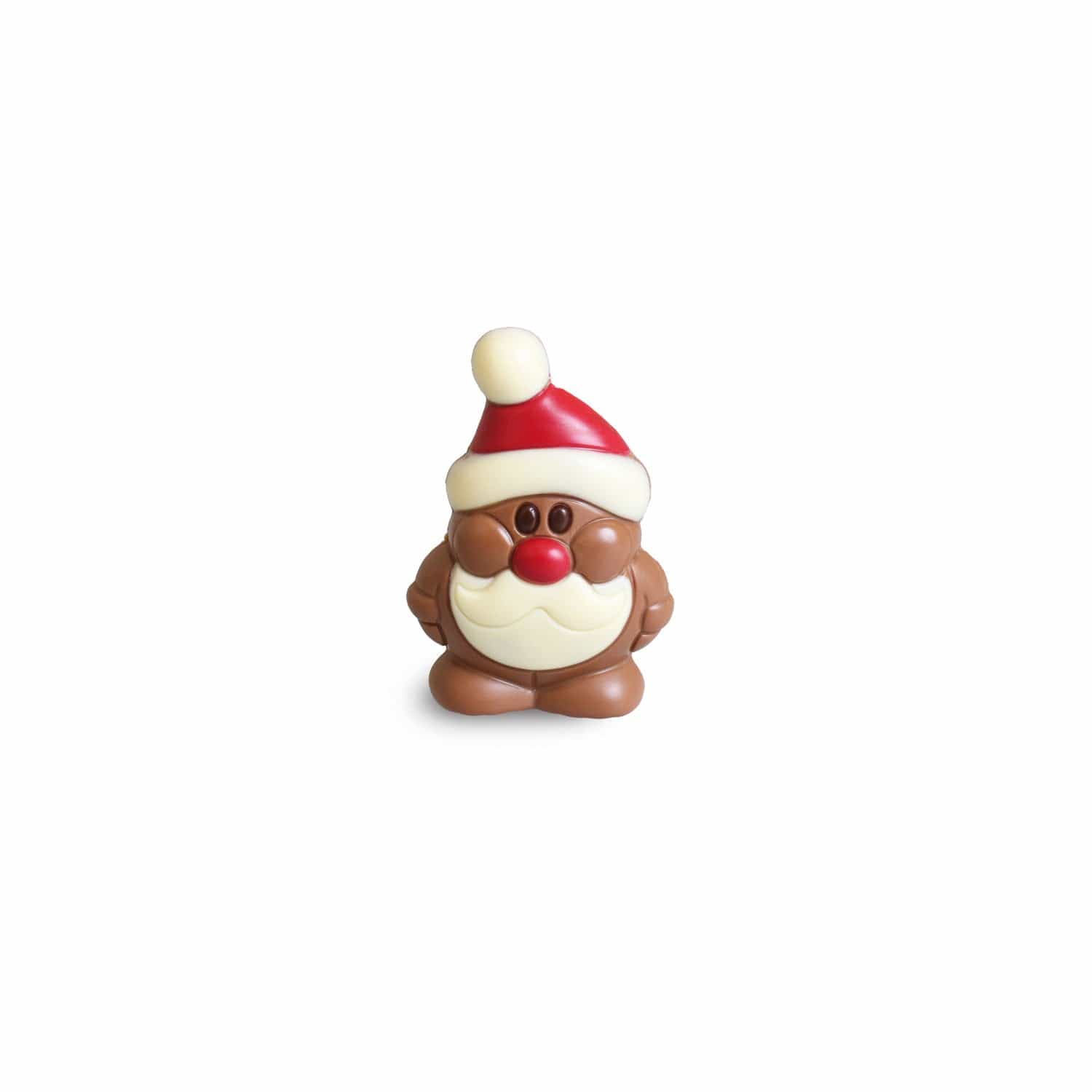 Jag Couture London - New York Hollow milk and white chocolate decorated mini hippy Santas - 9cm (12 of each)