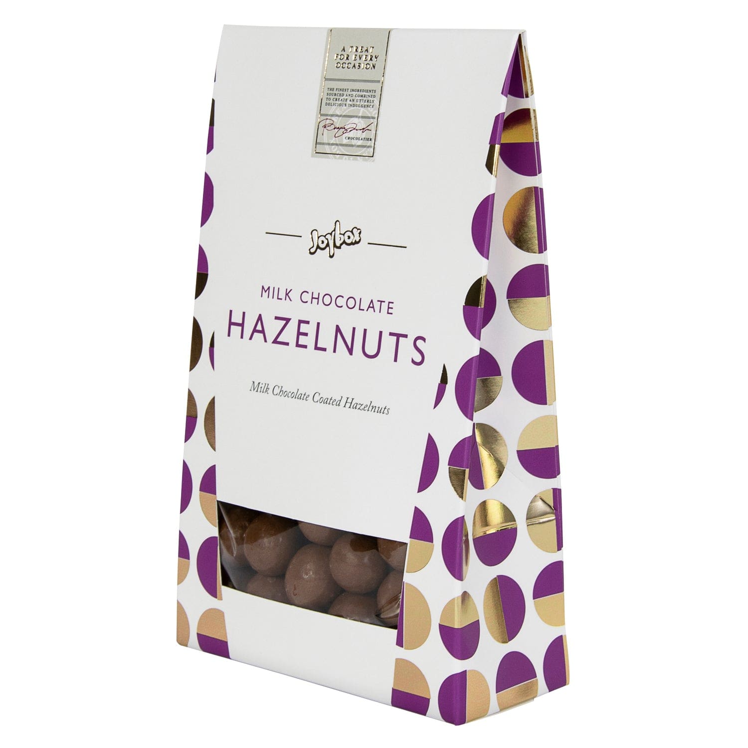 Jag Couture London - New York Joybox hazelnuts coated in milk chocolate in carton
