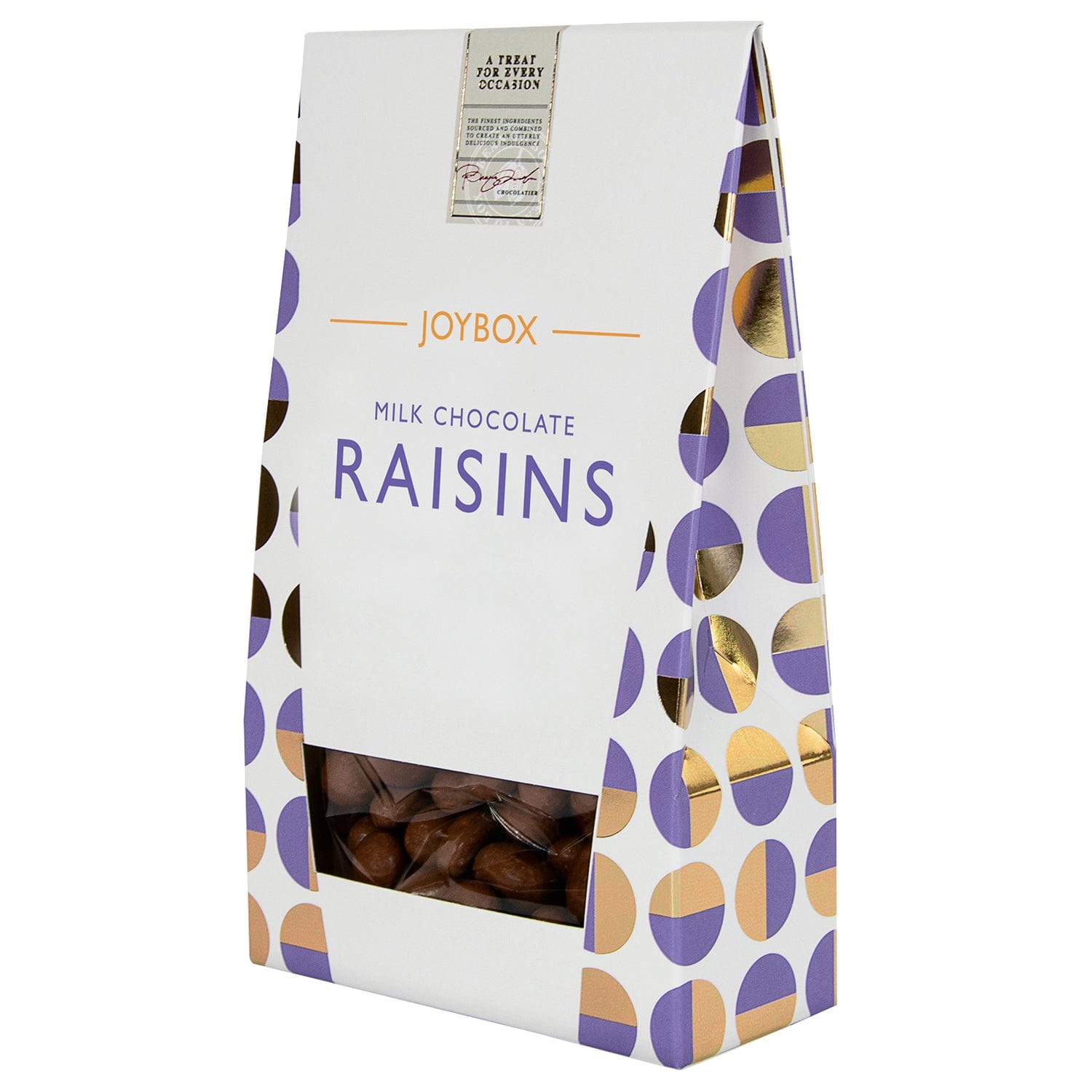 Jag Couture London - New York Joybox raisins coated in milk chocolate in carton