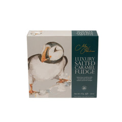 Jag Couture London - New York Meg Hawkins Puffin carton of salted caramel fudge