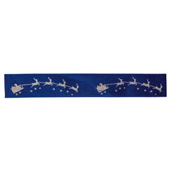 Jag Couture London - New York Midnight blue single faced satin ribbon with Santa on sleigh design