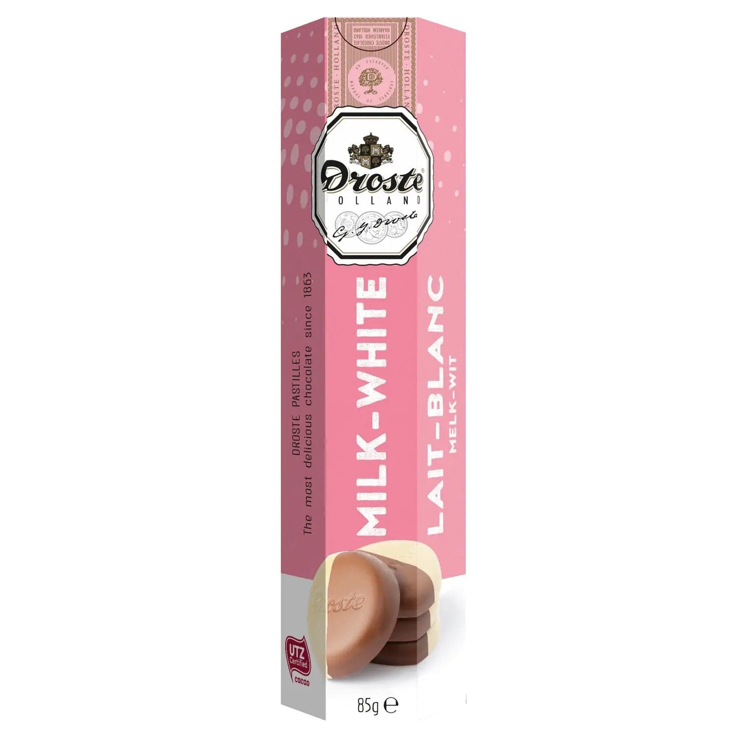 Jag Couture London - New York Milk and white chocolate pastilles in tube