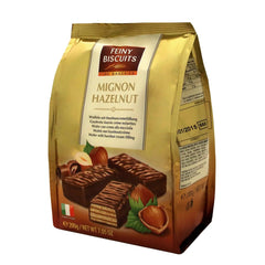 Jag Couture London - New York Milk chocolate covered mignon wafers with hazelnut cream filling in sachet bag