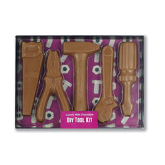 Jag Couture London - New York Milk chocolate DIY tool kit in black gift box with clear lid