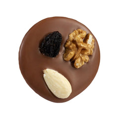 Jag Couture London - New York Milk mendiant - milk chocolate disc with nuts and raisins 14g