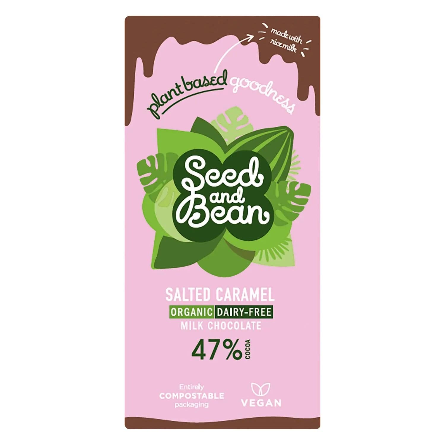 Jag Couture London - New York Organic Dairy Free 47% milk chocolate bar with salted caramel