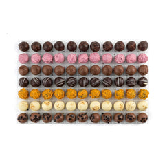 Jag Couture London - New York Premium Belgian Truffle Selection - dark truffle, pink champagne, milk caramel, dark rum, dark orange, white lemon, milk irish cream