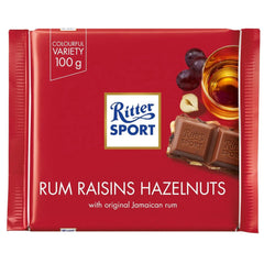 Jag Couture London - New York Ritter Sport milk chocolate with rum, raisins and hazelnuts bar