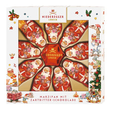 Jag Couture London - New York Santa and star selection of dark chocolate covered marzipan in gift box