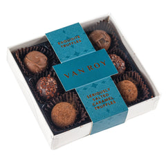 Jag Couture London - New York Seriously salted caramel truffles in 9 choc grey base with cello lid