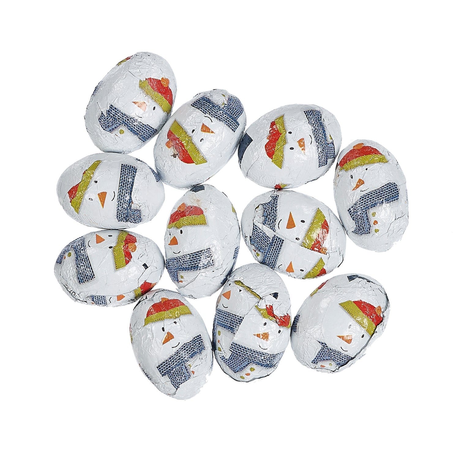 Jag Couture London - New York Solid milk chocolate balls in snowman design foil