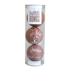 Jag Couture London - New York Trio of milk chocolate bombs with mini marshmallows in acetate tube - VAT FREE