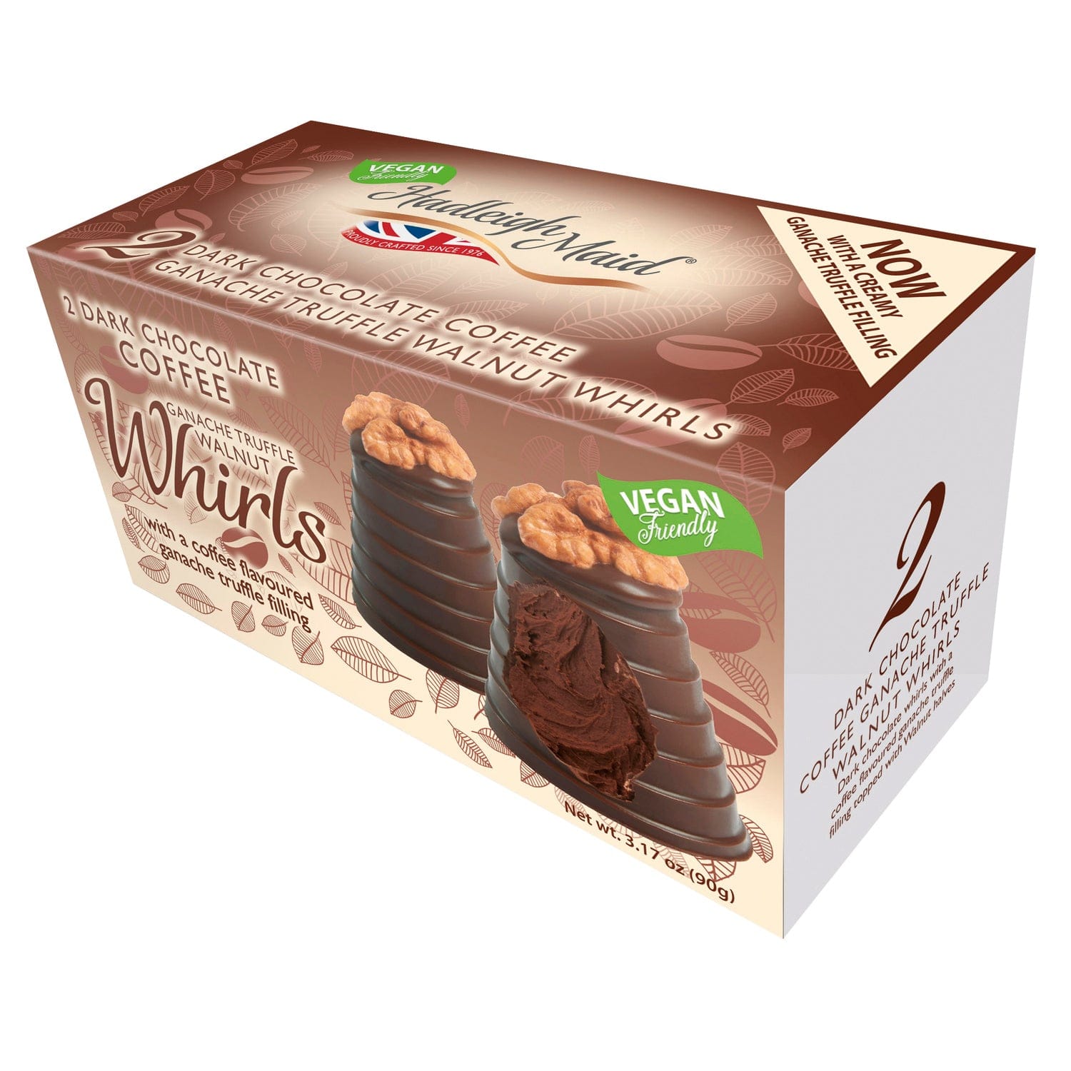 Jag Couture London - New York Vegan friendly dark chocolate coffee ganache walnut whirls twin pack