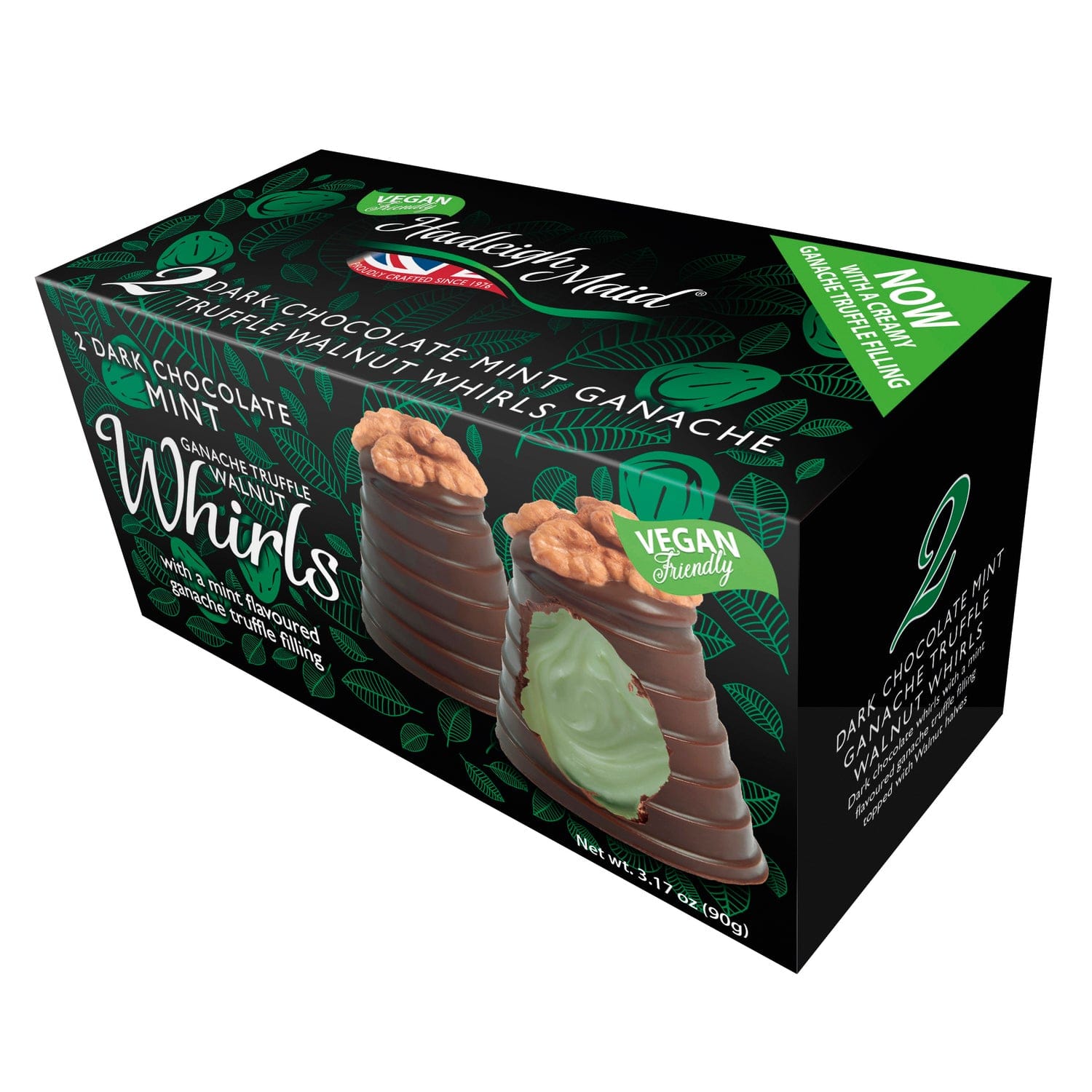Jag Couture London - New York Vegan friendly dark chocolate mint ganache walnut whirls twin pack