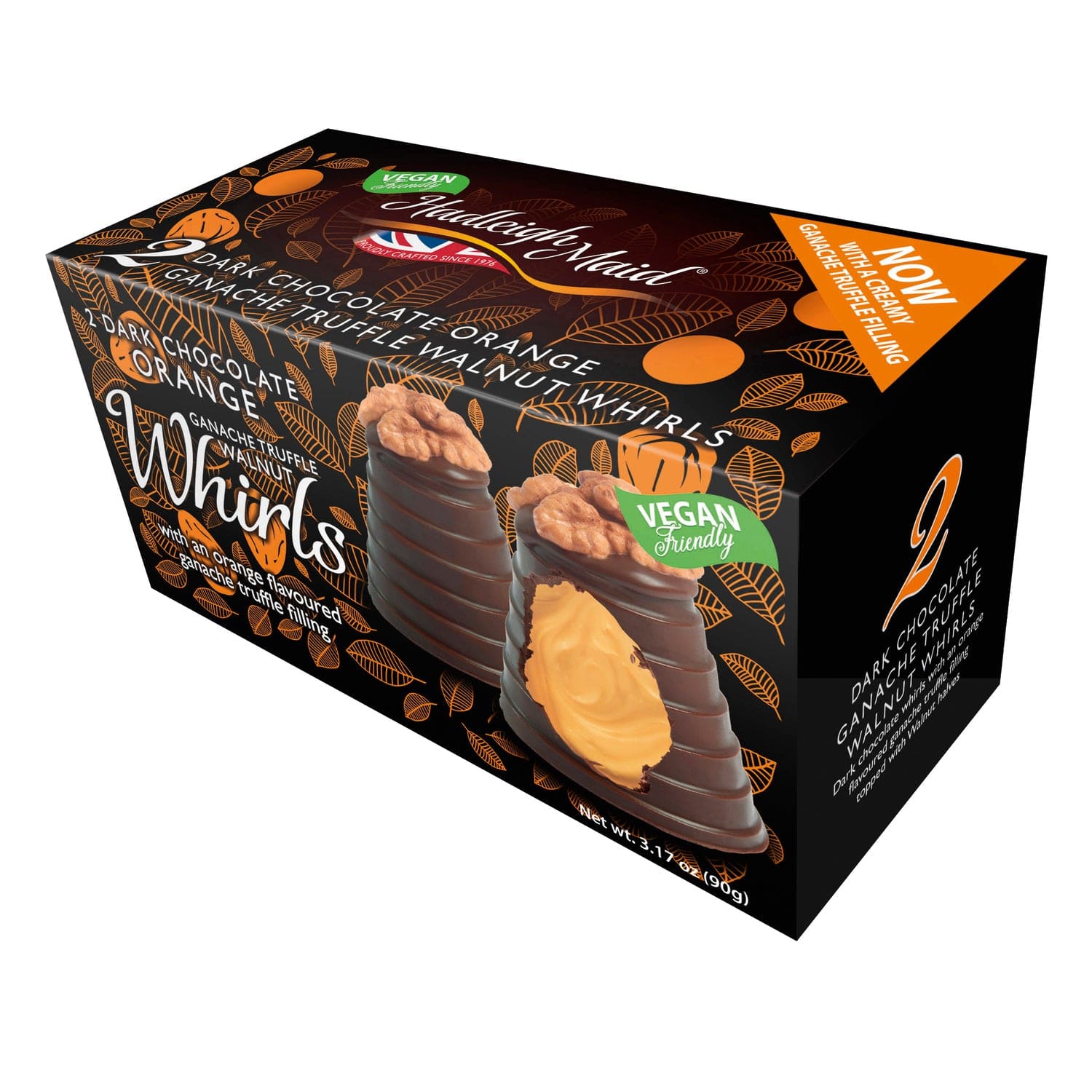 Jag Couture London - New York Vegan friendly dark chocolate orange ganache walnut whirls twin pack