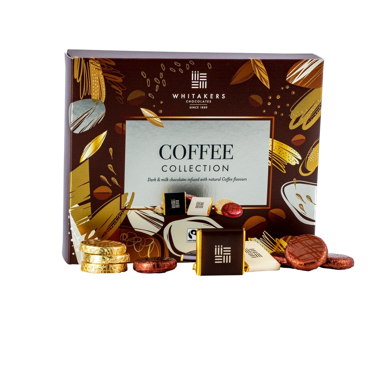Jag Couture London - New York Whitakers dark and milk chocolate coffee assortment in carton