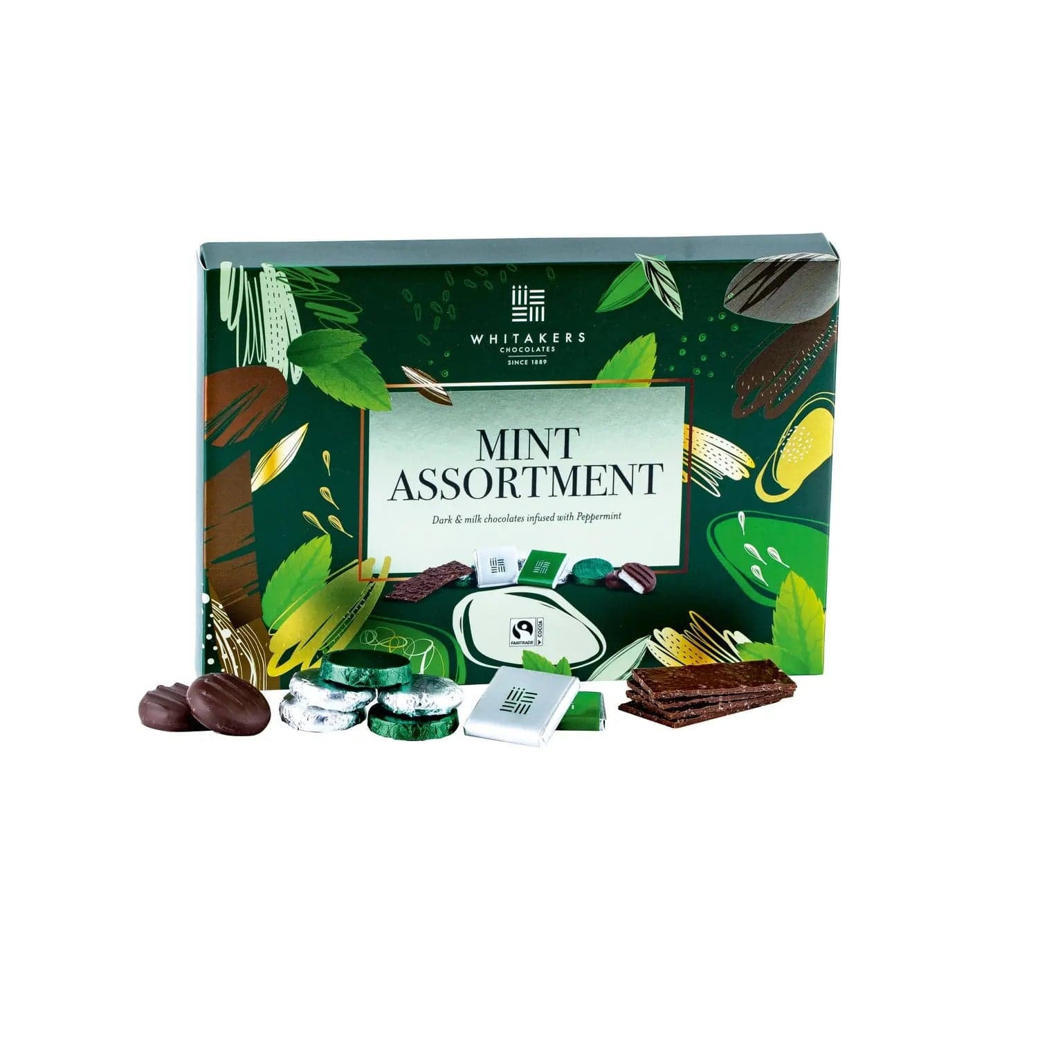 Jag Couture London - New York Whitakers dark and milk chocolate mint collection in carton