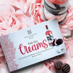 Jag Couture London - New York Whitakers dark chocolate covered pink gin fondant creams in carton
