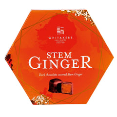 Jag Couture London - New York Whitakers dark chocolate covered stem ginger in hexagon box