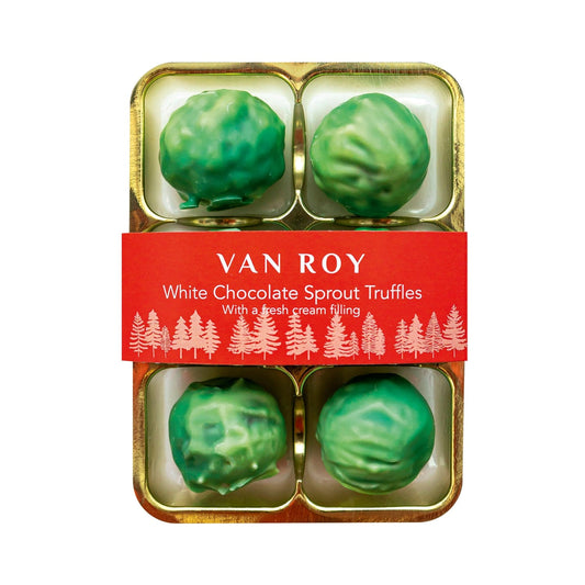 Jag Couture London - New York White chocolate green sprouts with white chocolate and fresh cream centre in cello pack