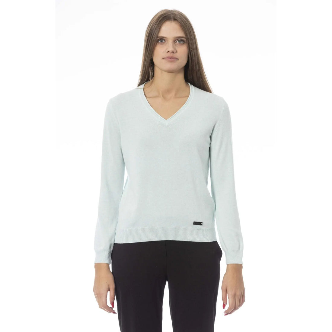 Elevate-Your-Style-with-Baldinini-s-DV8018_GENOVA_705Turqouise-Sweat-Top Jag Couture London - New York