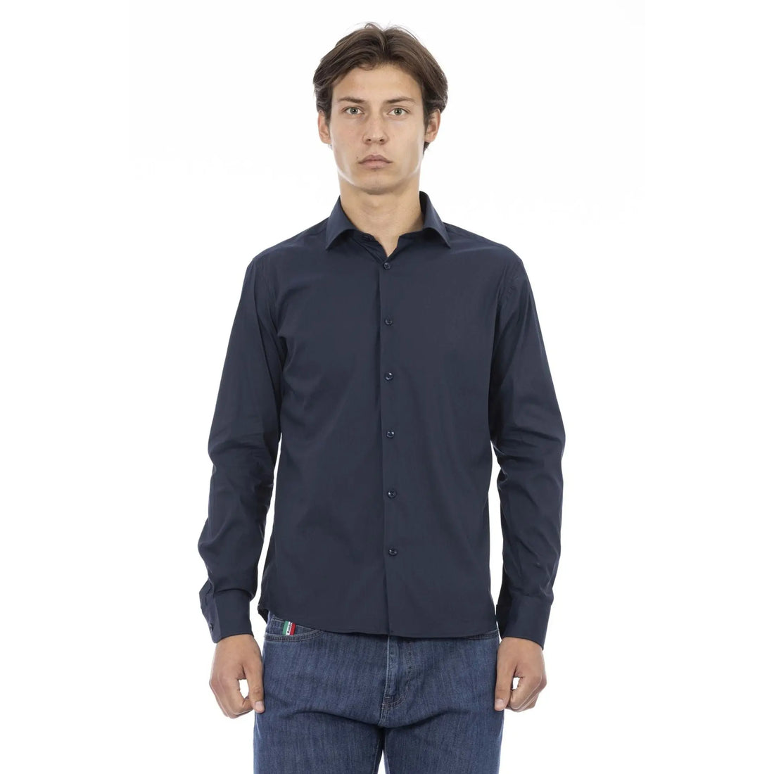 Experience-the-Luxurious-Elegance-of-Baldinini-Trend-MELODY_906BLU-Shirt Jag Couture London - New York