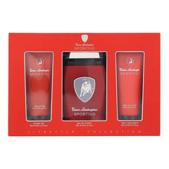 Tonino Lamborghini Sportivo Eau De Toilette 125ml Spray Gel De Baño 100ml Balsamo After Shave 100ml