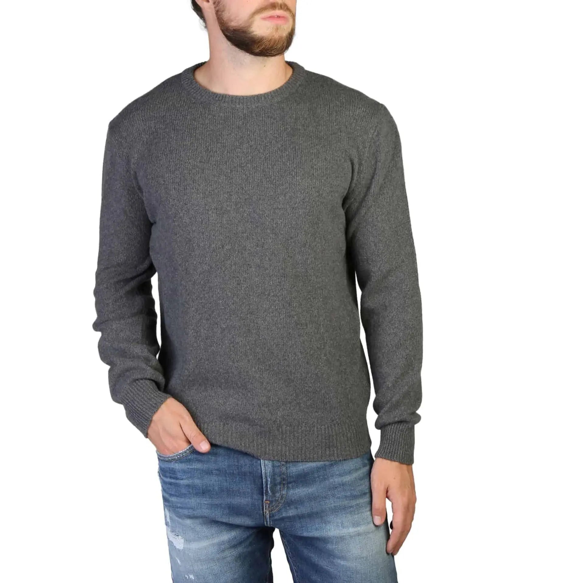 100% Cashmere C-NECK-M_820-GREY Jag Couture London - New York