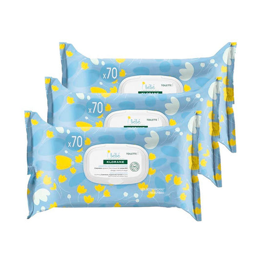 Klorane Baby Gentle Cleansing Wipes Calendula 3x70 Units