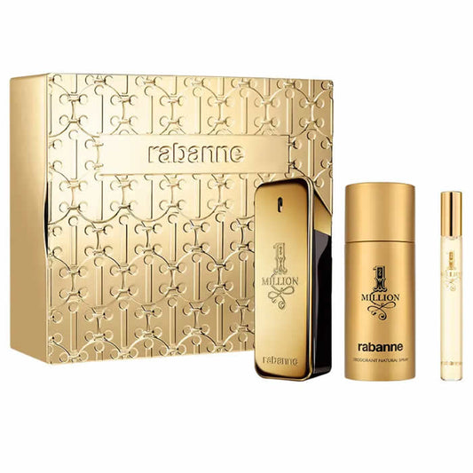 Paco Rabanne 1 Million Eau De Toilette Spray 100ml Set 3 Pieces