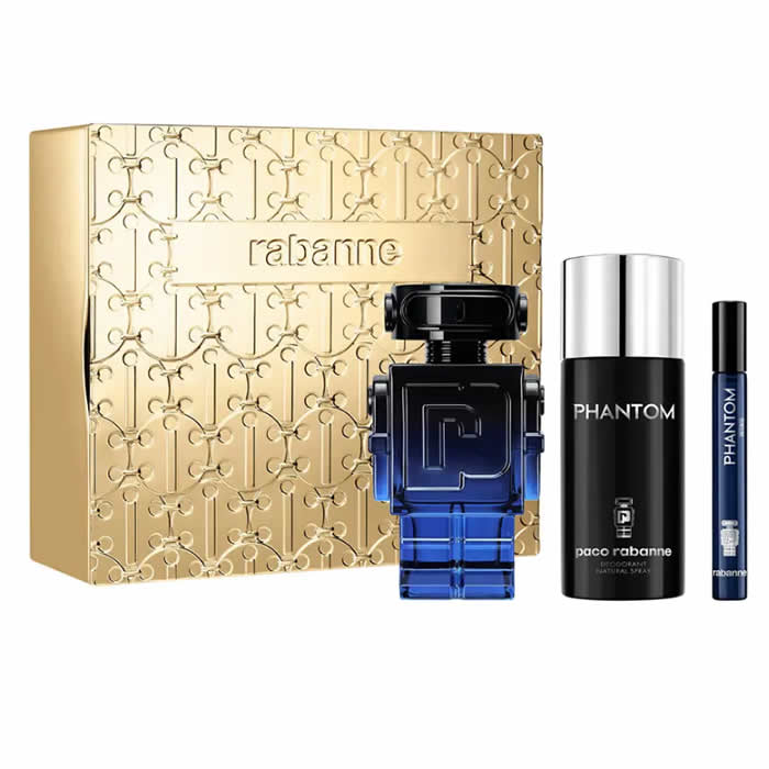 Paco Rabanne Phantom Intense Eau De Perfume Spray 100ml Set 3 Pieces