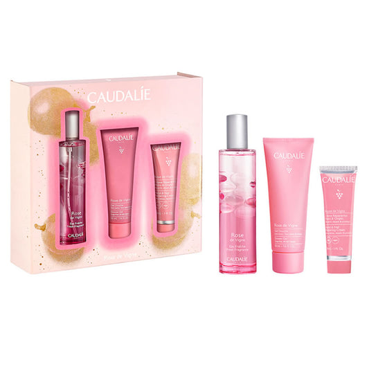 Caudalie Rose De Vigne Refreshing Water Spray 50ml Set 3 Pieces