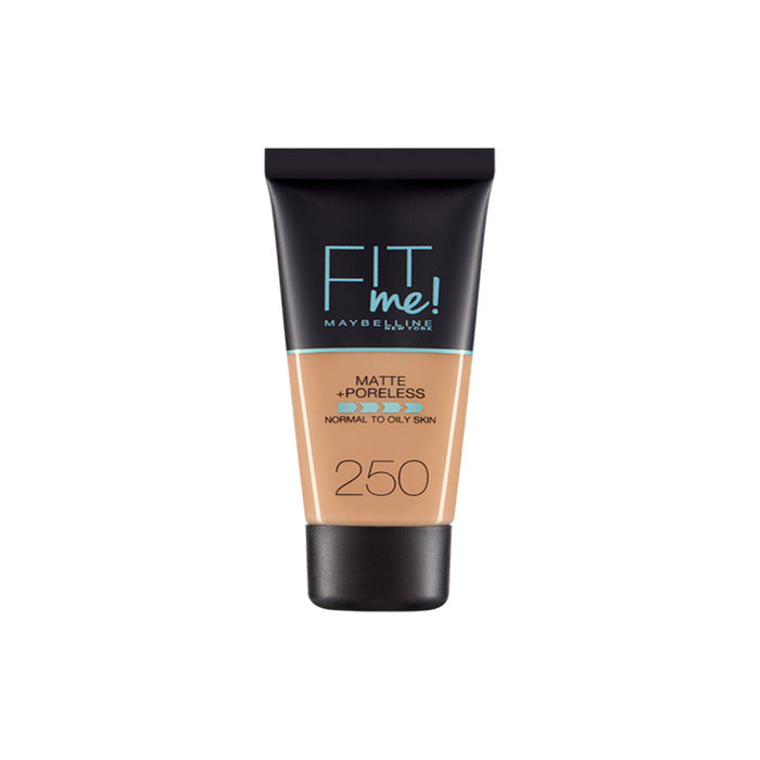 Maybelline Fit Me Matte Poreless Foundation 250 Sun Beige Jag Couture London - New York