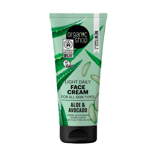 Organic Shop Aloe Crema Facial Diaria Todo Tipo De Pieles 50ml