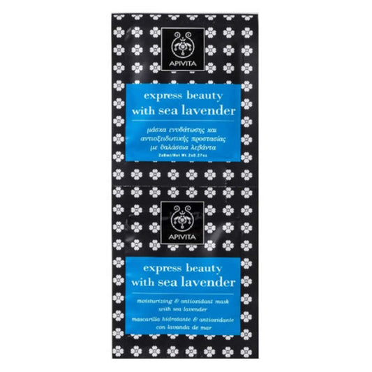 Apivita Express Beauty Μoisturizing And Αnti-pollution Face Mask With Sea Lavender 2x8ml