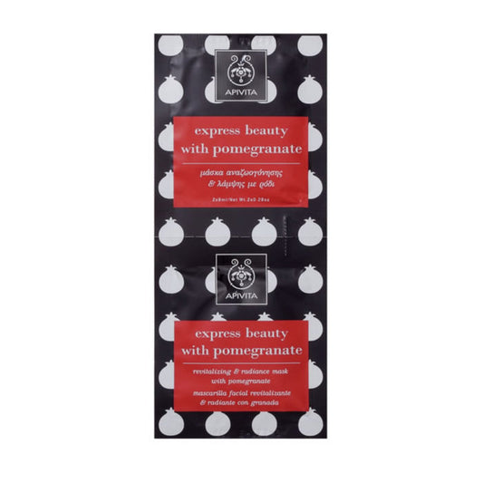 Apivita Revitalizing And Radiance Mask With Pomegranate 2x8ml Jag Couture London - New York