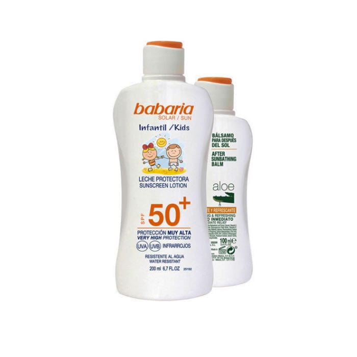 Babaria Sun Kids Sunscreen Lotion Water Resistant Spf50 200ml Set 2 Pieces