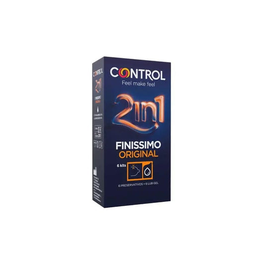 Finissimo Control 2 In 1 Condom/Lubricant 6 Units