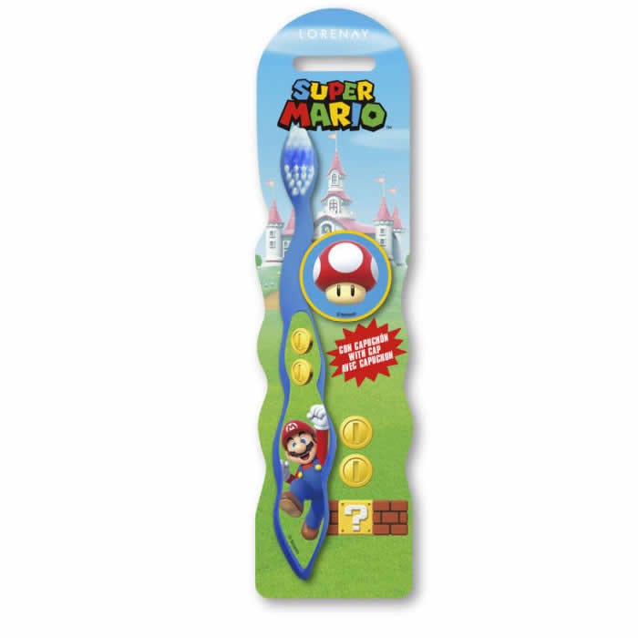 Cartoon Super Mario Toothbrush With Cap