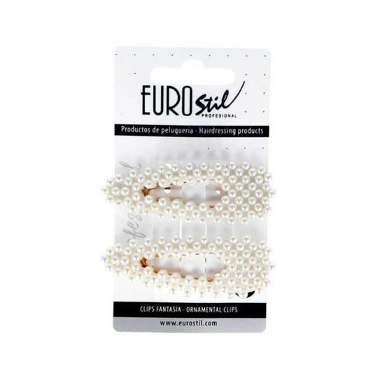 Eurostil Fantasia Doradas Clips Con Perlas Pack 2un