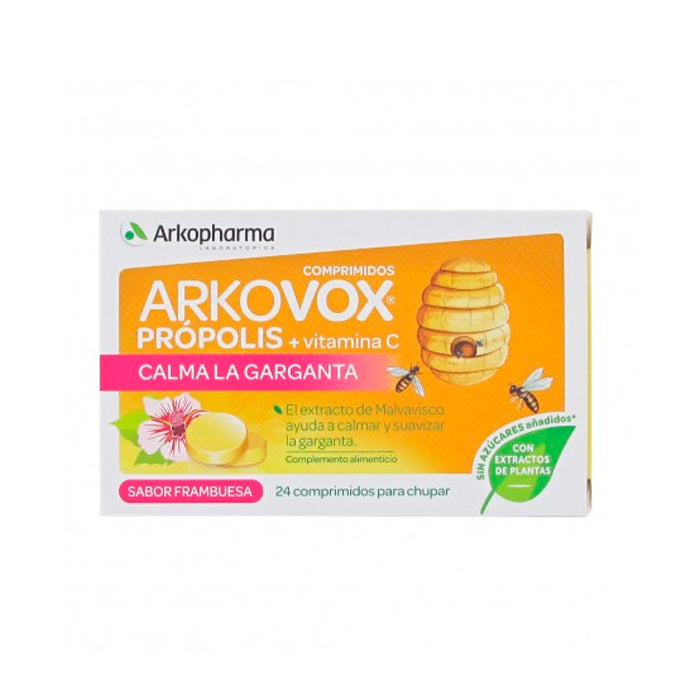 Arkopharma Arkovox Propolis + Vitamin C 24 Raspberry Tablets