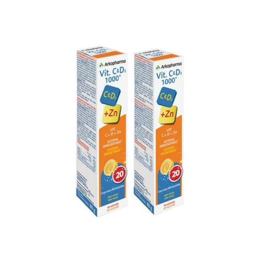 Arkopharma Vitamin C and D3 1000mg 2x20 Tablets