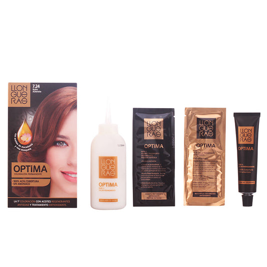 Llongueras Optima Permanent Hair Colour Ammonia Free 7.24 Almond Blond