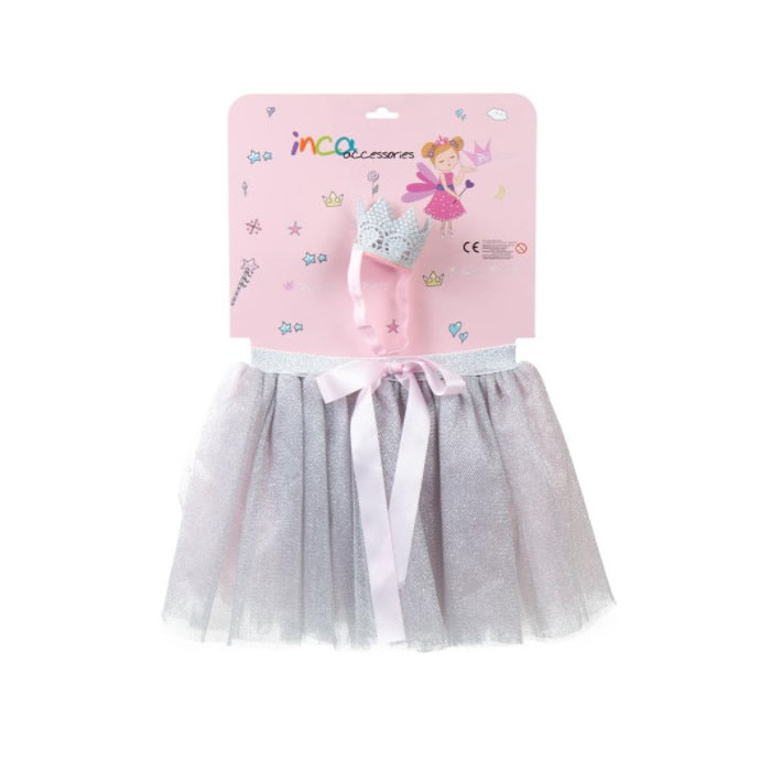 Inca Silver Tutu + Ribbon With Crown