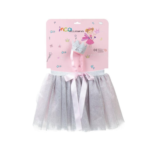 Inca Silver Tutu + Ribbon With Crown